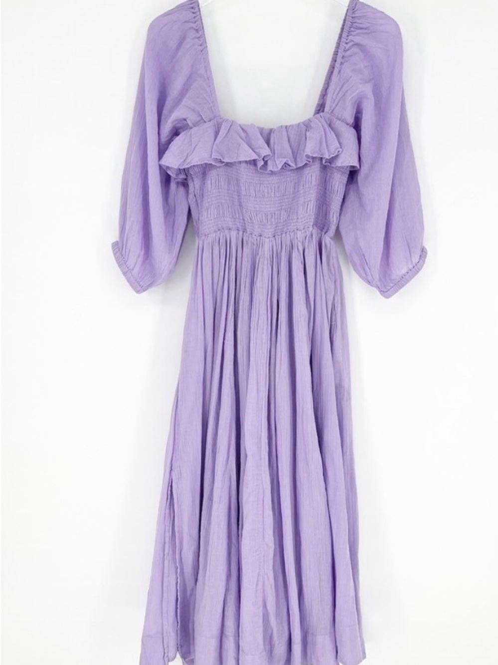 Free People Oasis Puff Sleeve Midi Dress S Purple - Picture 3 of 7